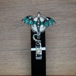 Radiant Alloy Flying Dragon Retractable ID Badge Reel Alligator Clip